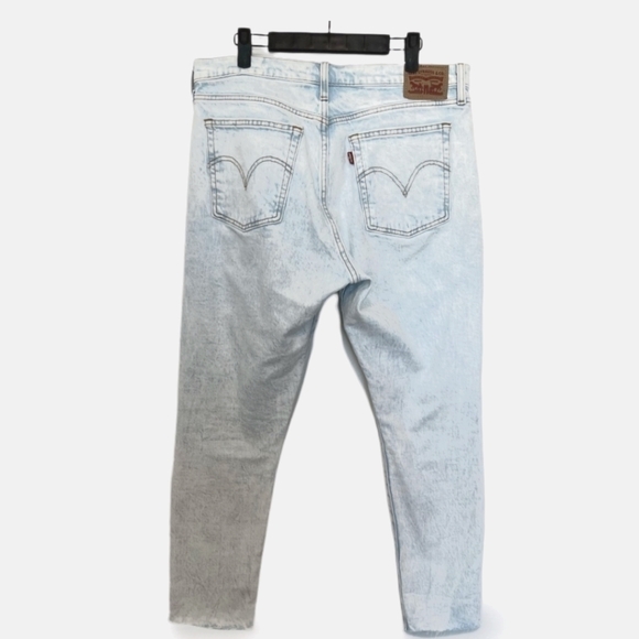 Levis button fly wedgie skinny acid wash denim raw ham jeans size 32 - Picture 4 of 11